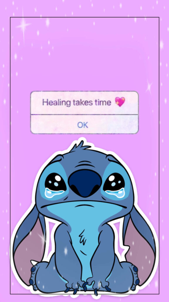 Pastel Purple Wallpaper: Cute Character & Healing Message ❤️