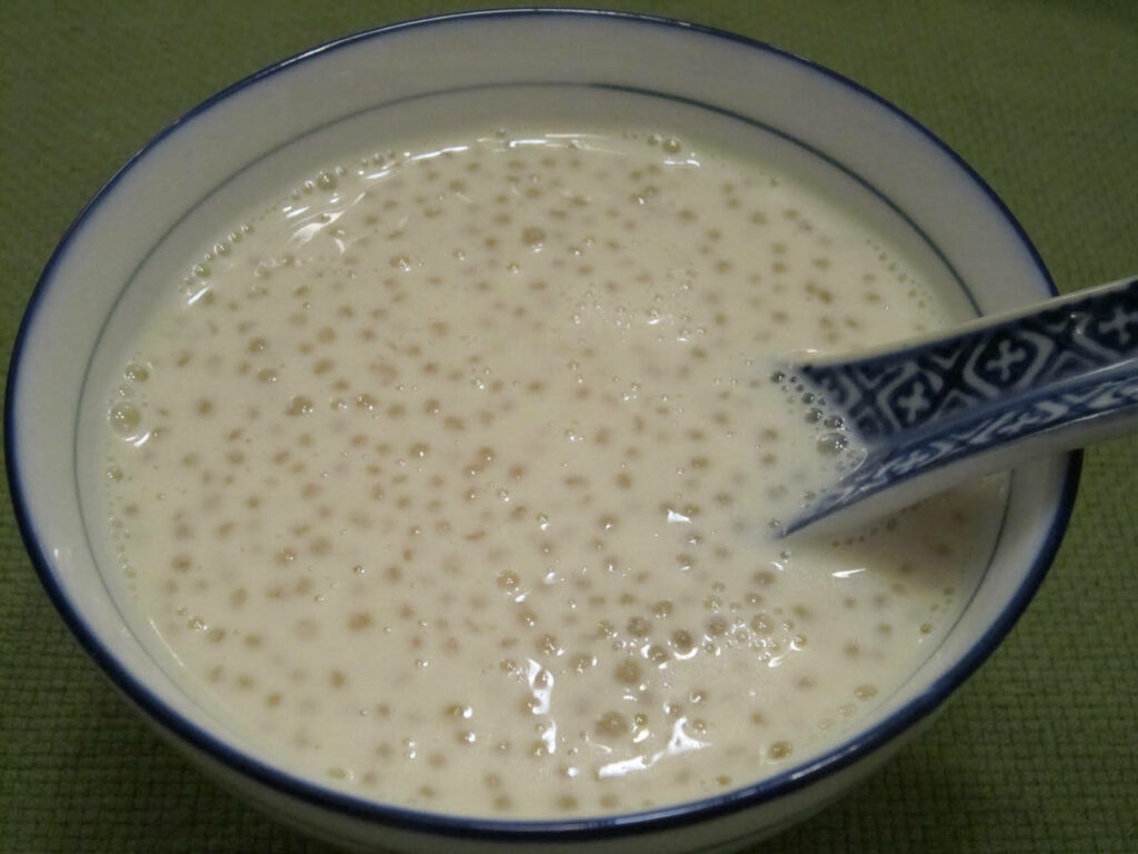 Delicious Tapioca Pearl Soup in a Decorative Bowl - Creamy Wallpaper