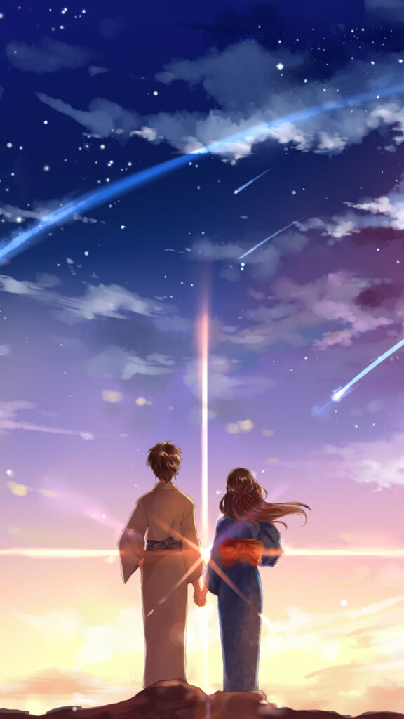 Kimi No Nawa meets Android: A Captivating HD Wallpaper for your Phone Background