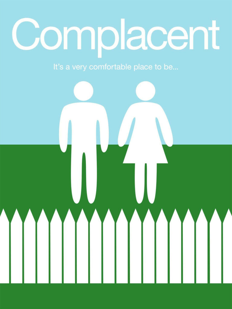 Minimalist Blue & Green Wallpaper: Complacent Satire Design
