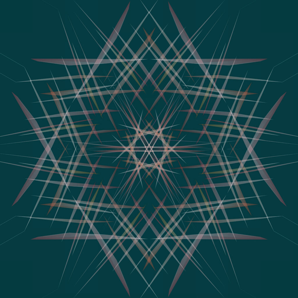 Complex Geometric Abstract Wallpaper in Dark Teal Background