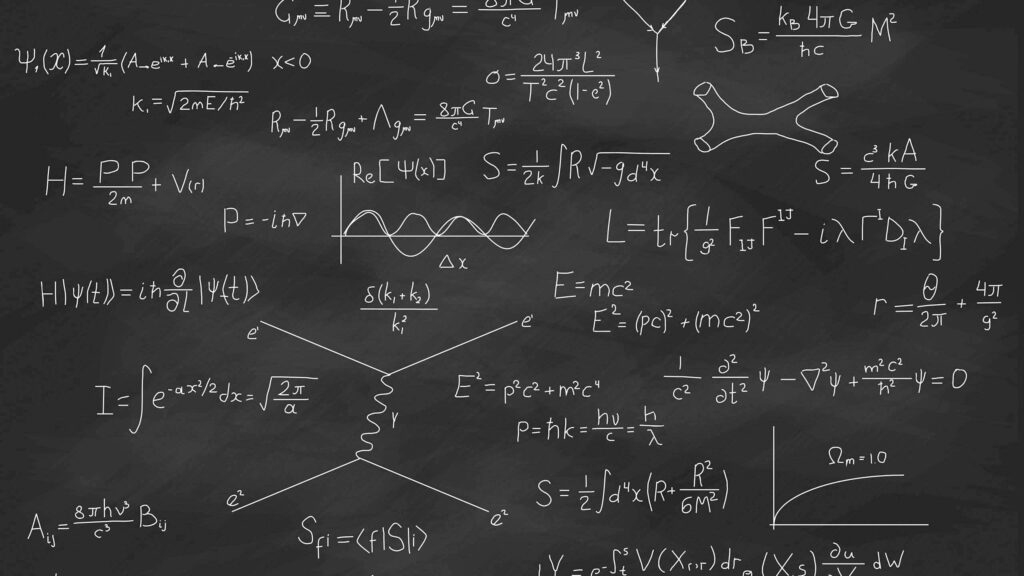 Complex Theoretical Physics Blackboard Wallpaper: Quantum & Relativity