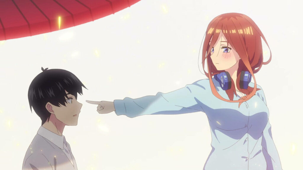Miku's Heartfelt Confession: Fuutarou's Answer in The Quintessential Quintuplets Wallpaper