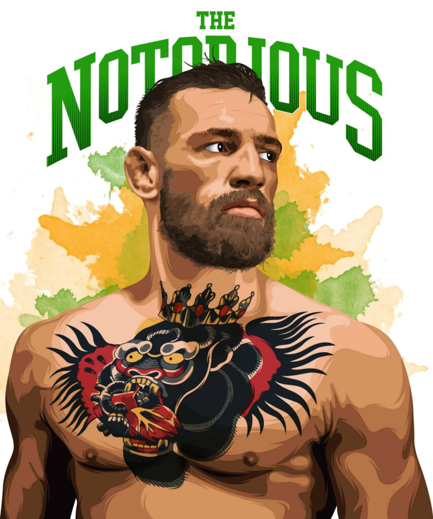 Conor McGregor 'The Notorious' Wallpaper: Intense Gaze & Bold Design