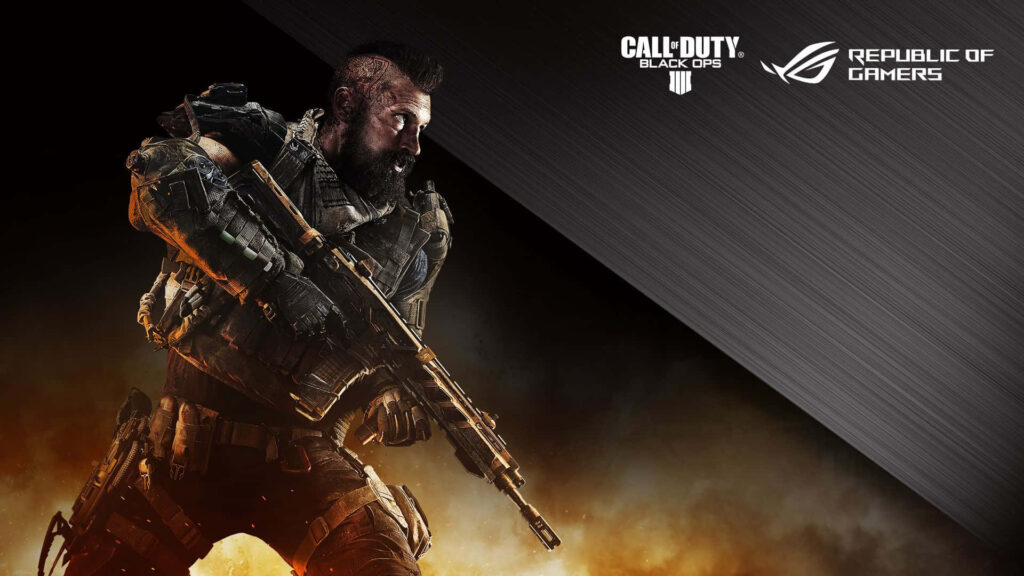 Black Ops 4 Soldier Wallpaper with Republic of Gamers Branding