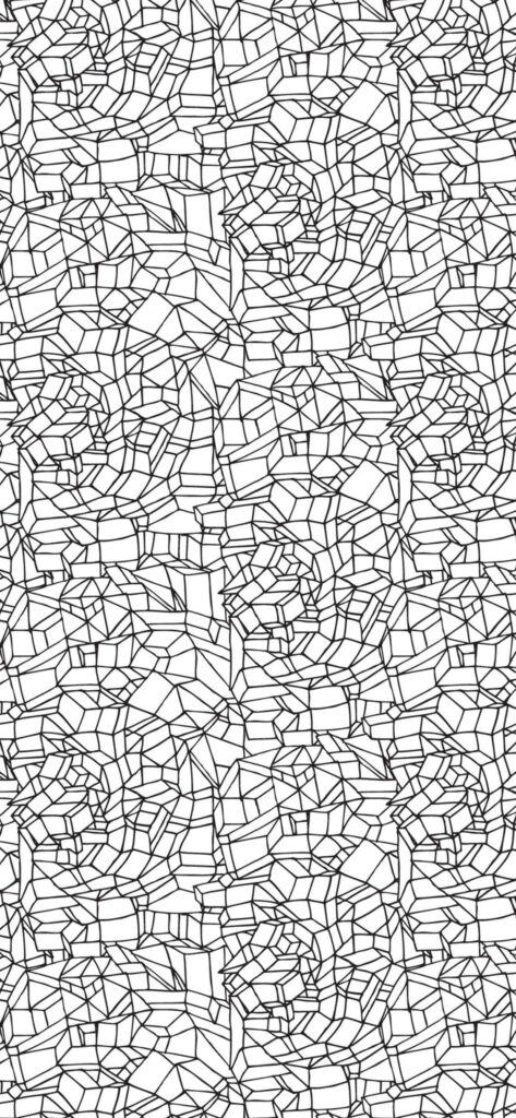 Contemporary Abstract Wallpaper: Black Geometric Maze Design