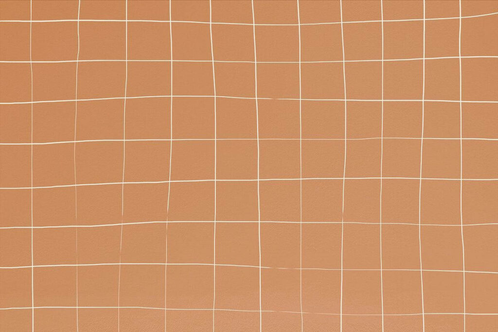 Chic Distortions: A Trendy White Grid on a Rustic Light Brown Background Wallpaper