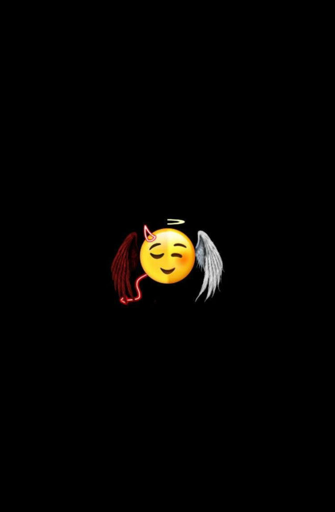 Duality of Emotions: The Coalescence of Good and Evil in the Black Emoji Background Wallpaper
