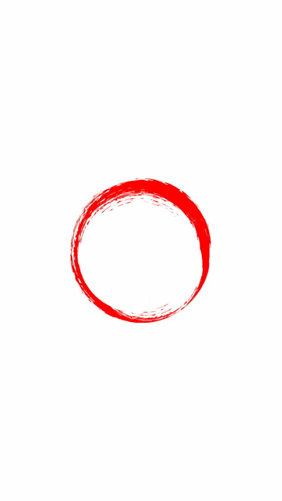 Contrasting Minimalism: Vibrant Red Circle Logo on a Sleek White Background - HD Phone Wallpaper