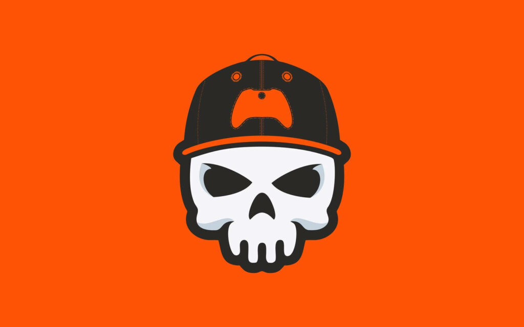 Gaming Aspirations: An Iconic Skull Cap adorned with a Controller Wallpaper