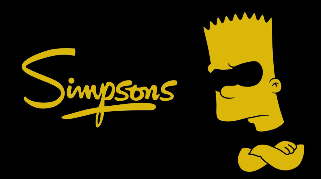 Stylish Bart Simpson Vector Design Wallpaper on Black Background for Simpsons Fans