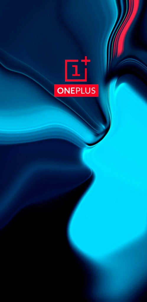 Cool Blue Abstract OnePlus 9R Wallpaper with Wave Patterns