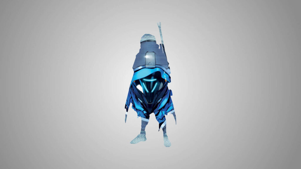 Cool Blue Overwatch Character Silhouette Minimalist Wallpaper