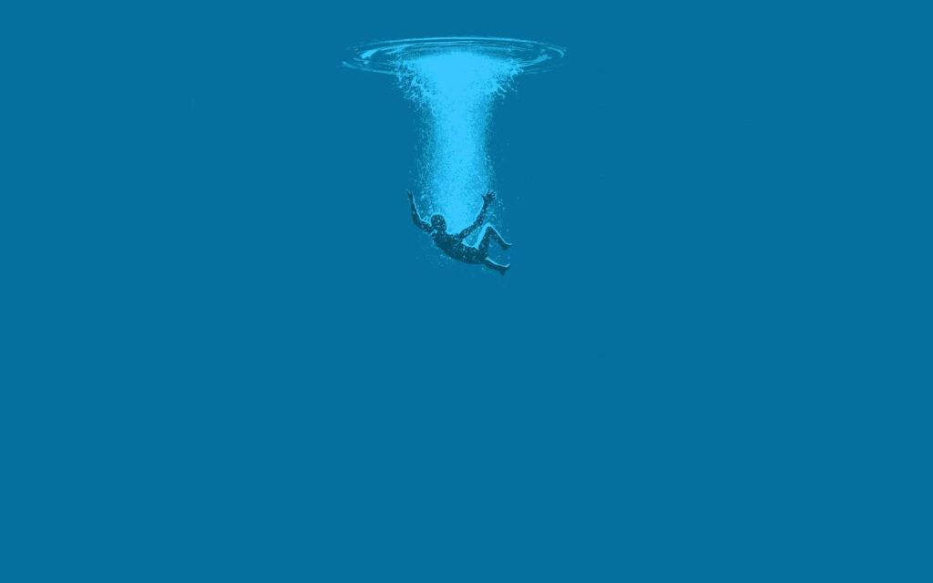 Man in a body of water wallpaper background