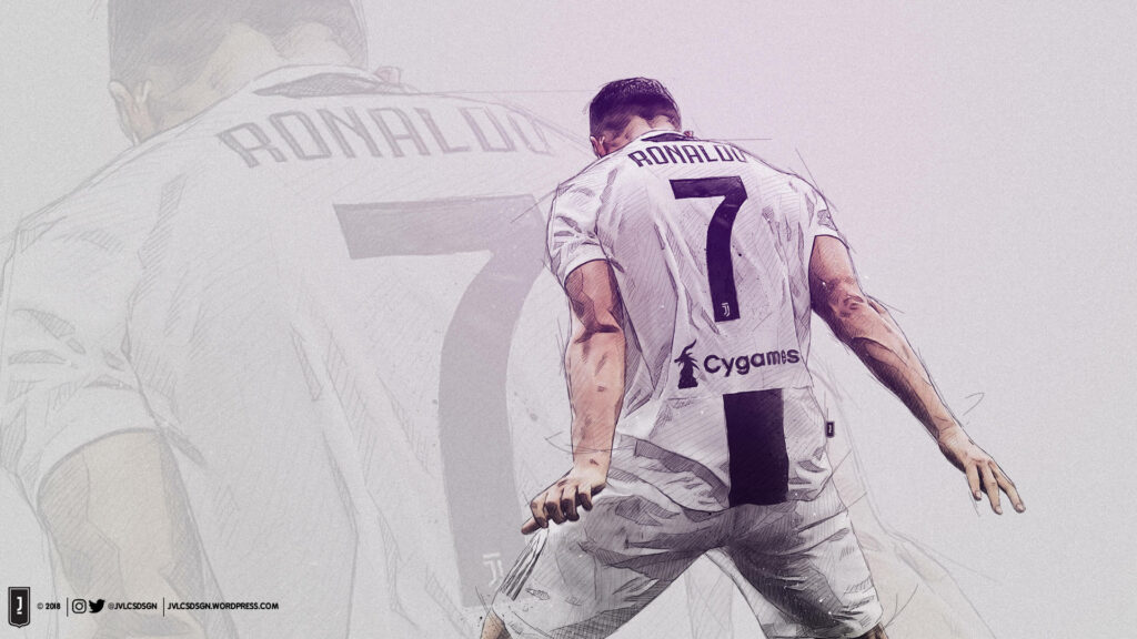 CR7 Cool Fanart: Cristiano Ronaldo Rocking His Iconic White CR7 Uniform! Wallpaper