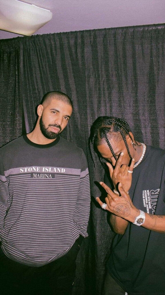Cool Drake & Travis Scott Wallpaper: Stylish Aesthetic Background