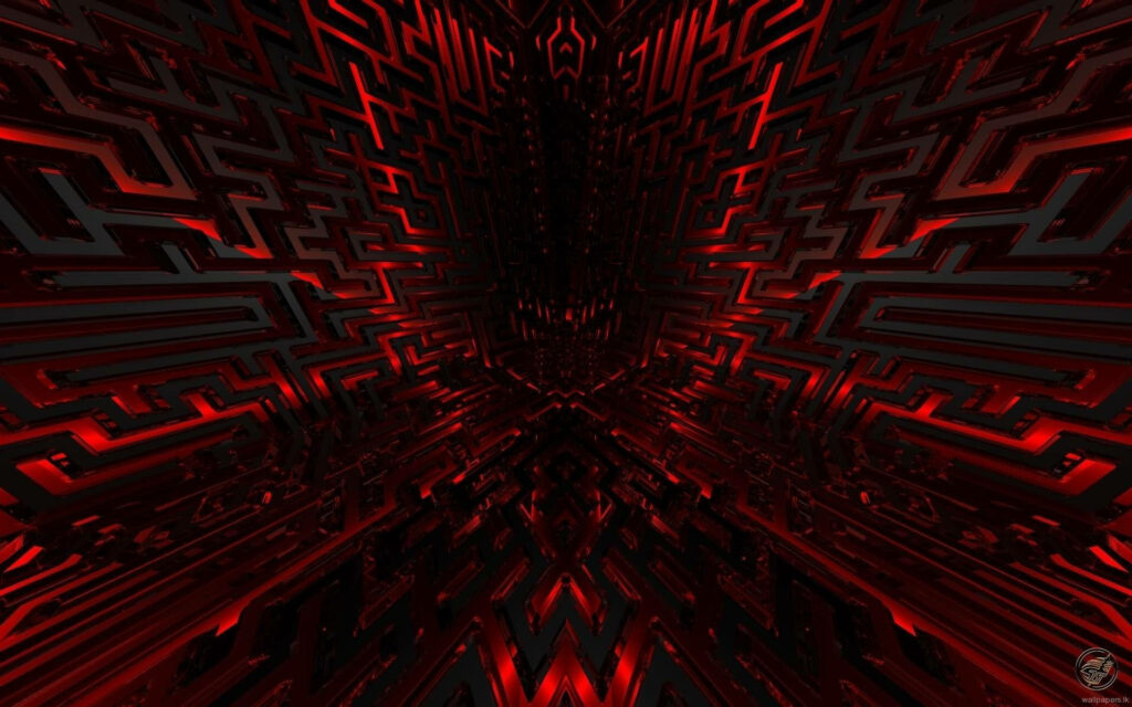 The Enigmatic Crimson Maze: A mesmerizing cool red background photo Wallpaper