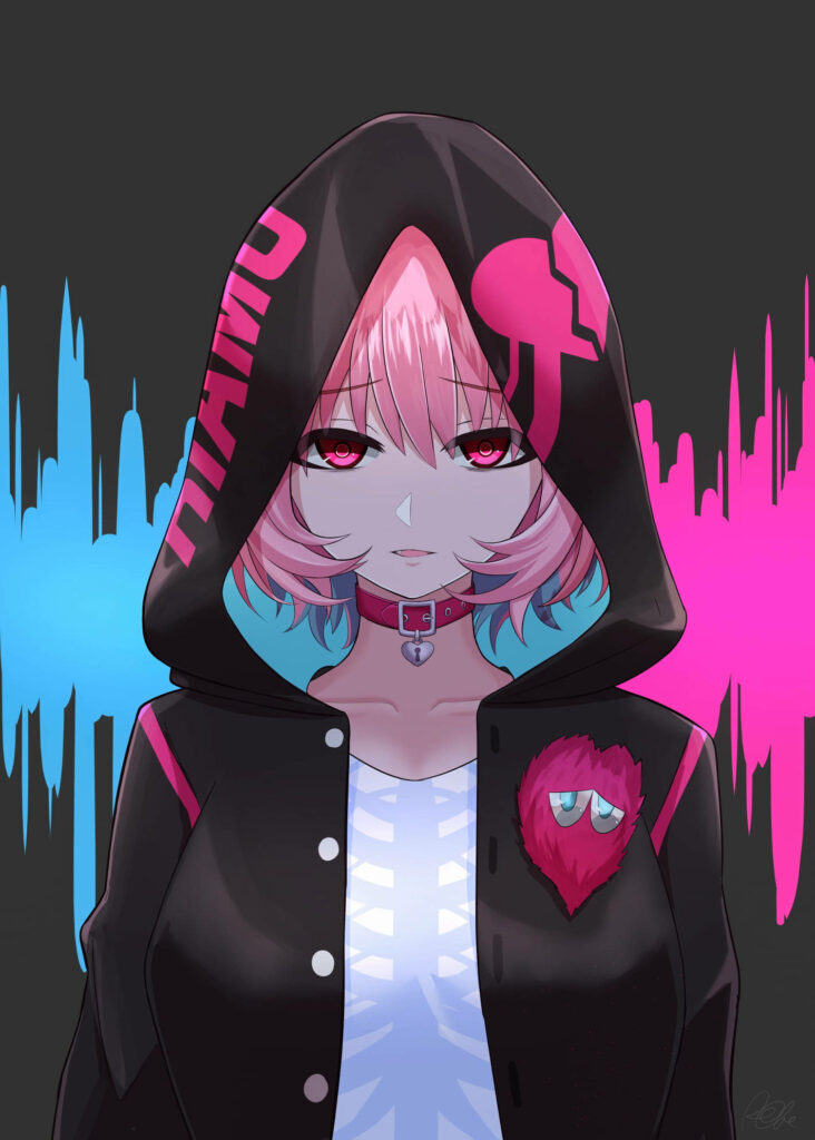 Vibrant Riamu Yumemi Wallpaper: Pink-Haired Anime Style & Design