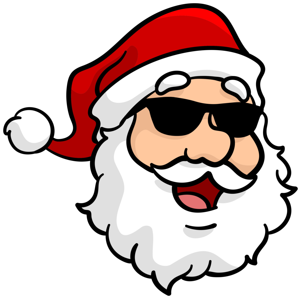 Fun Santa Claus Wallpaper: Cool Cartoon Design with Sunglasses
