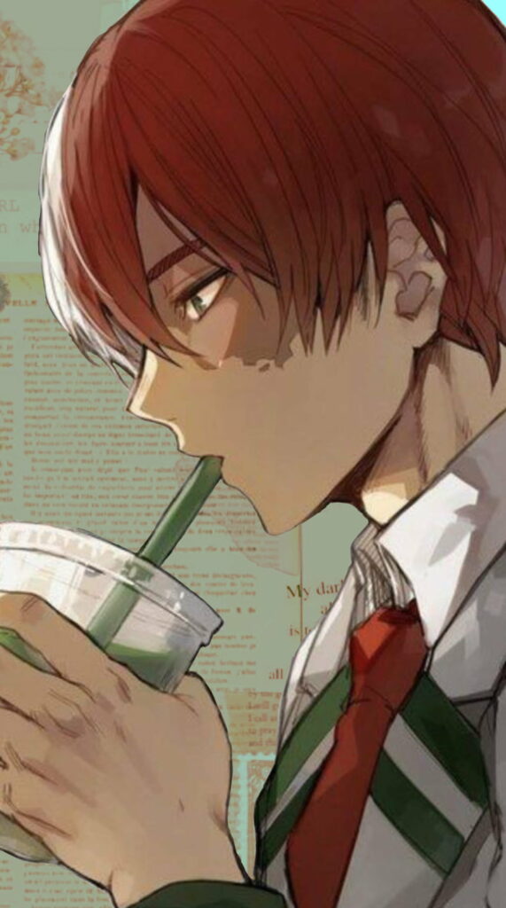 Unwavering Grace: Exclusive HD Phone Wallpaper of Todoroki, the Alluring Hero from MHA