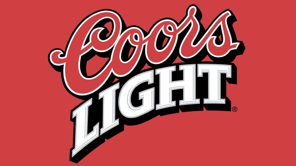Coors Light wallpaper vintage design red background bold white and red classic logo background