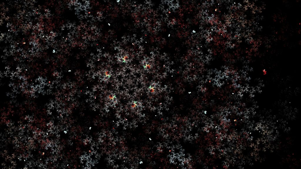 Cosmic Abstract Wallpaper: Intricate Spots on Dark Background