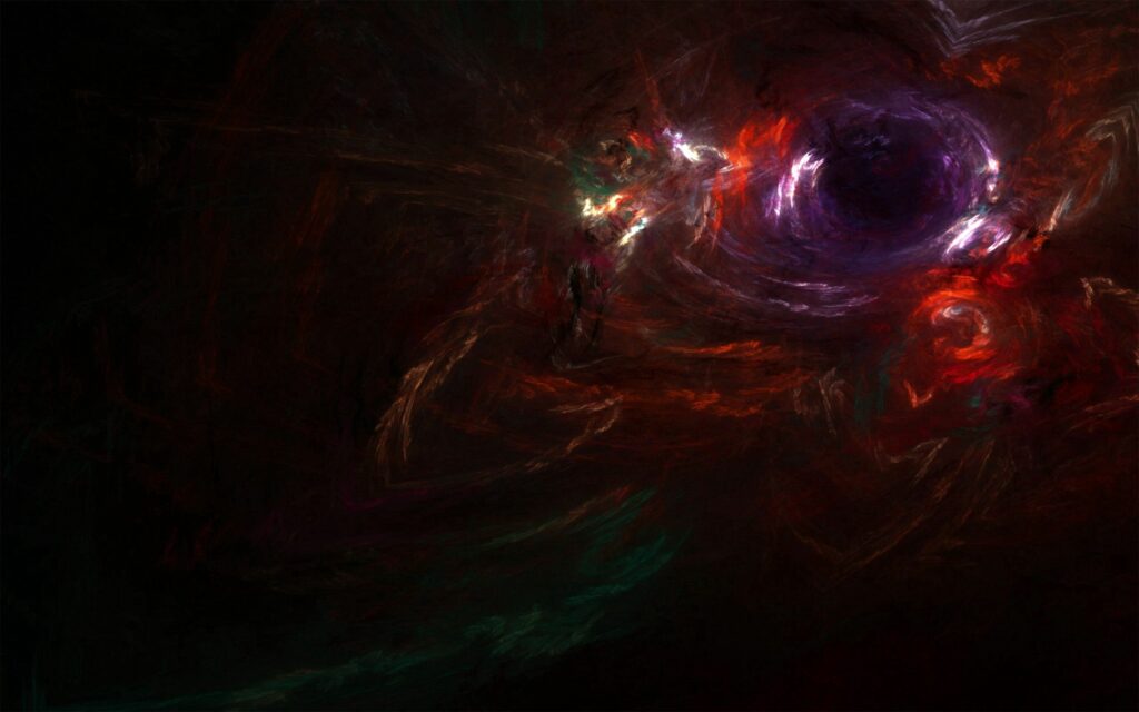 Cosmic Swirling Smoke: Dark Abstract Wallpaper in Vibrant Colors