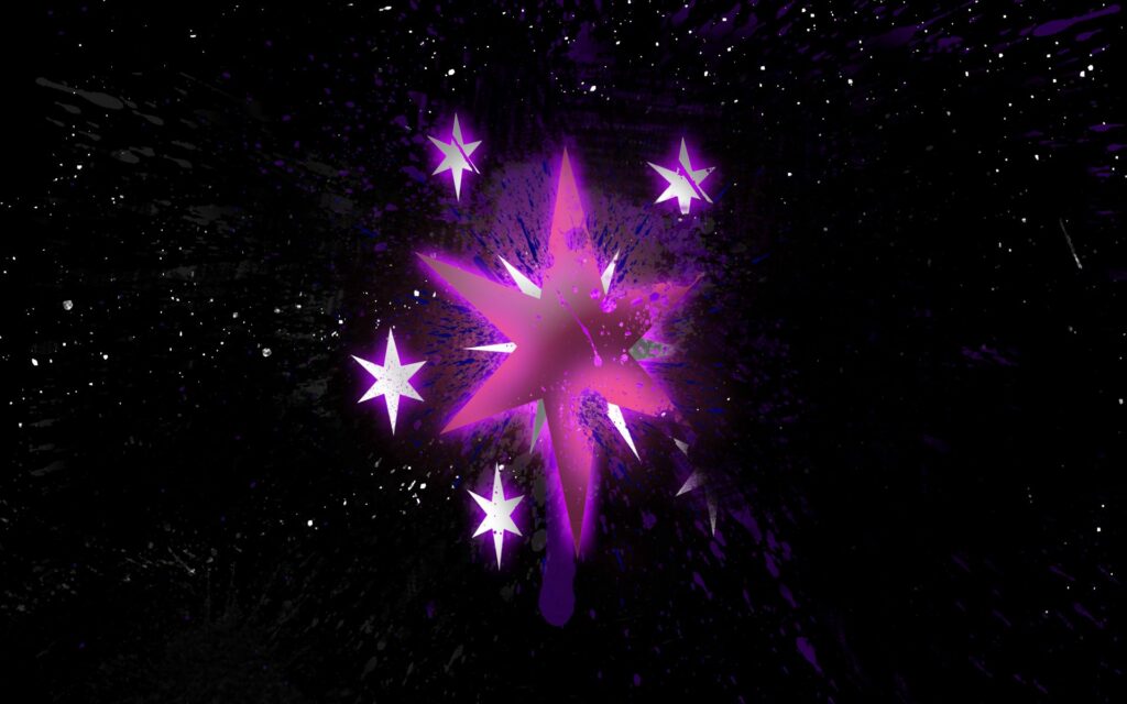 Cosmic Wallpaper: Bright Pink Stars on Dark Background - 1920x1200