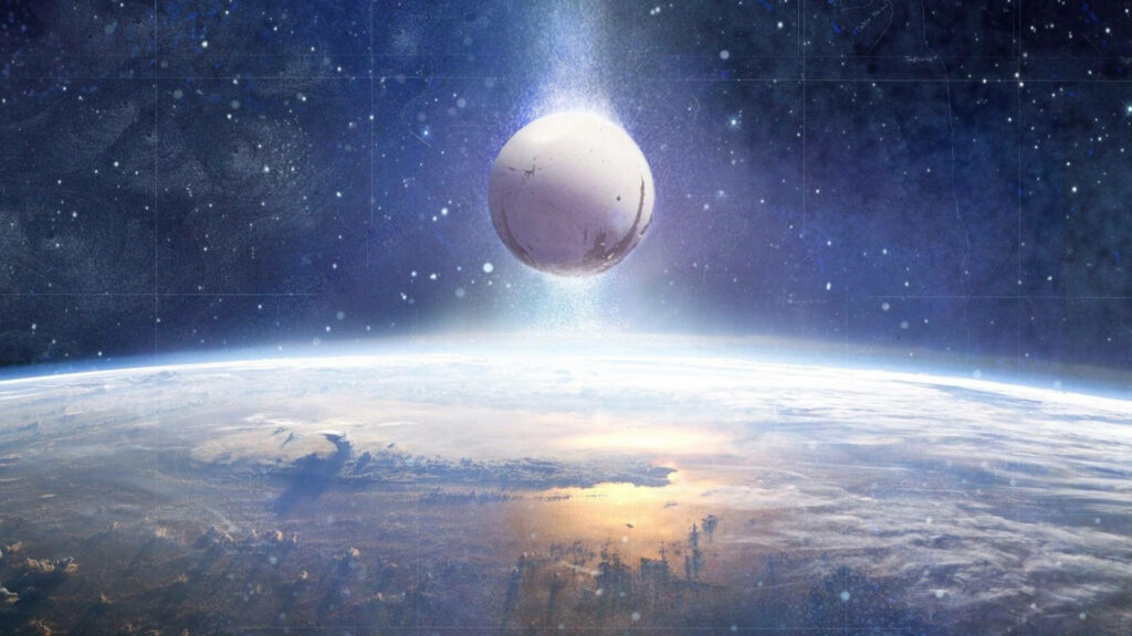 Destiny Cosmic Wallpaper: Traveler Above Earth - Exploration & Hope