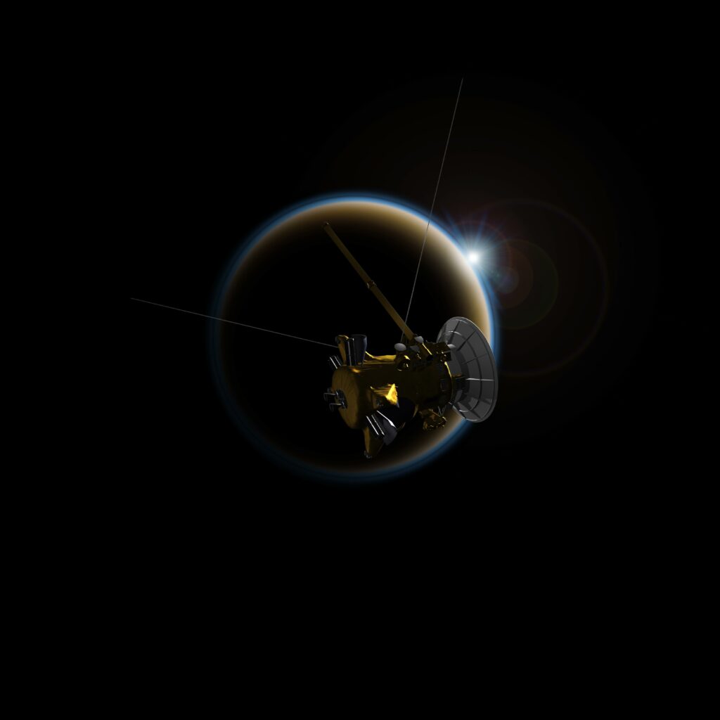 Cosmic Glow Spacescraft Wallpaper: Mystical Planetary Backdrop