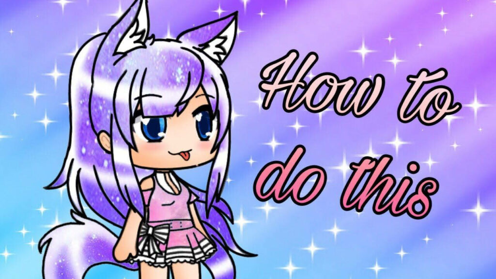 Fox-tastic Gacha Life Guide Wallpaper with Cosmic Sparkles and Violet Hair