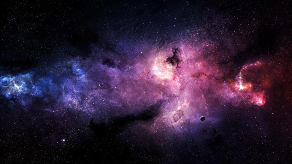 Stellar Symphony: Mesmerizing 4k Desktop Wallpaper Depicting a Vivid Nebula Tapestry amidst a Starry Canvas