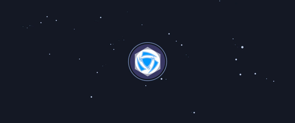 Galactic Minimalism: Hexagonal Emblem Wallpaper