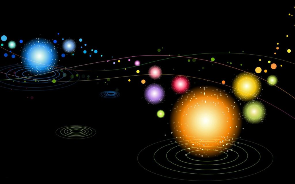 Cosmic Multicolored Planet Wallpaper on Black: Dynamic 1920x1200
