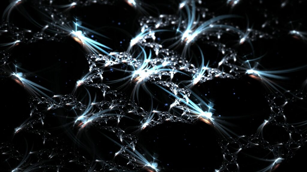 Intricate Cosmic Pattern Wallpaper: Luminous Dots & Swirling Lines