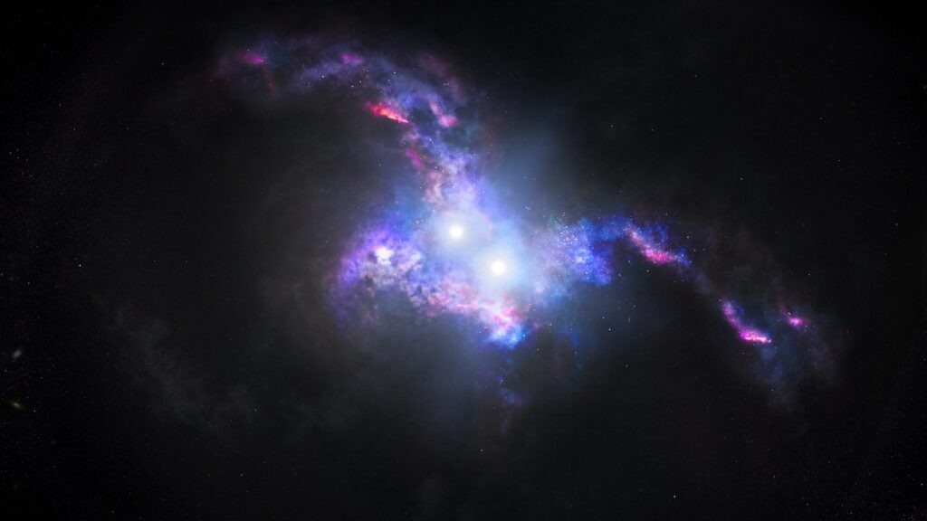 Mesmerizing Cosmic Quasars Wallpaper - Vibrant Nebula Background
