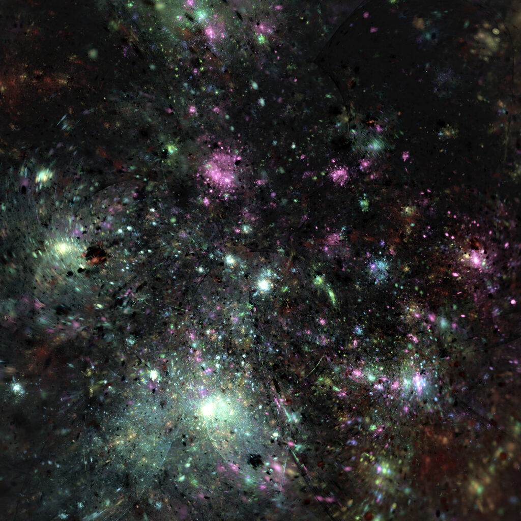 Cosmic Wallpaper: Radiant Spots & Chaotic Light Display