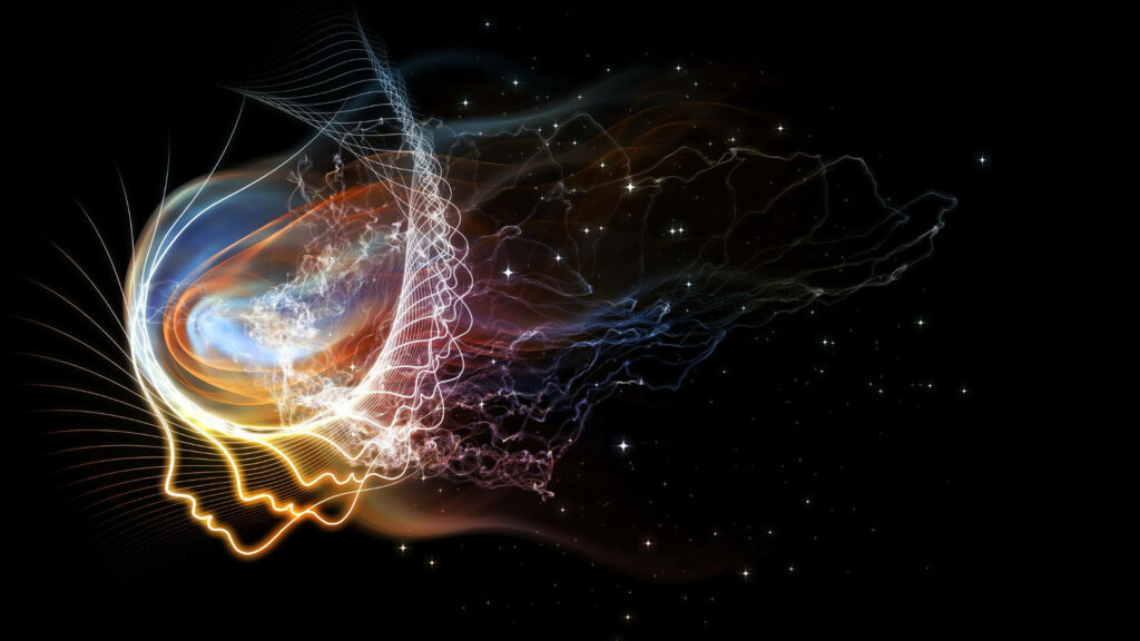 Cosmic Face Wallpaper: Abstract Nebulae & Starry Outer Space
