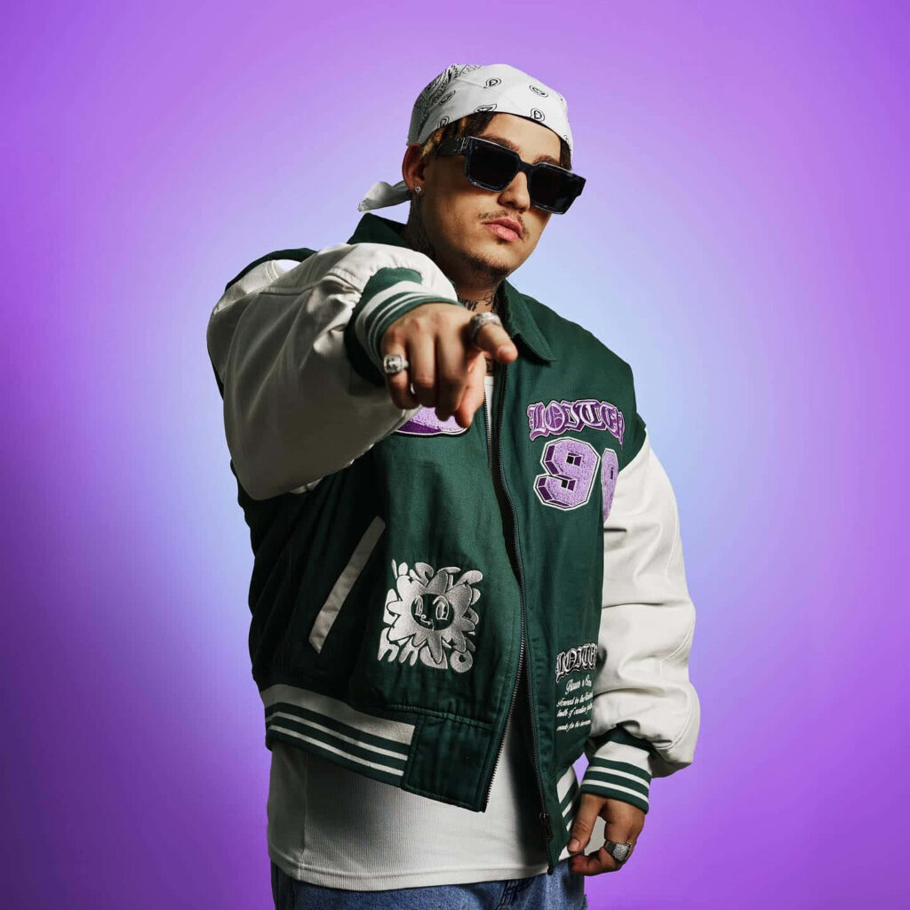 Costa Titch confident pose purple background urban street style hip hop wallpaper background