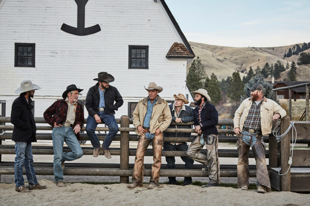 Cowboys at Yellowstone Dutton Ranch - Rustic Wallpaper Background
