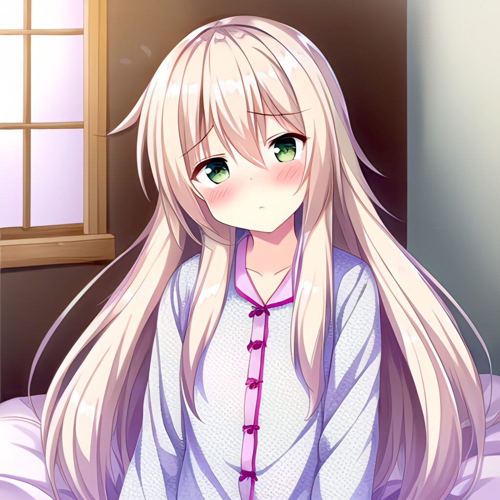 Cozy Anime Girl Wallpaper: Serene Room & Gentle Blush
