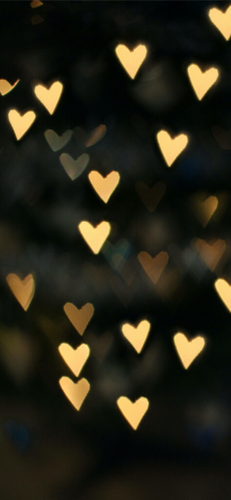 Cozy Beige Hearts Wallpaper for iPhone - Warm Dark Background