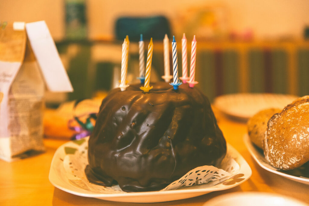 Cozy Chocolate Cake Wallpaper for Festive Birthday Celebrations