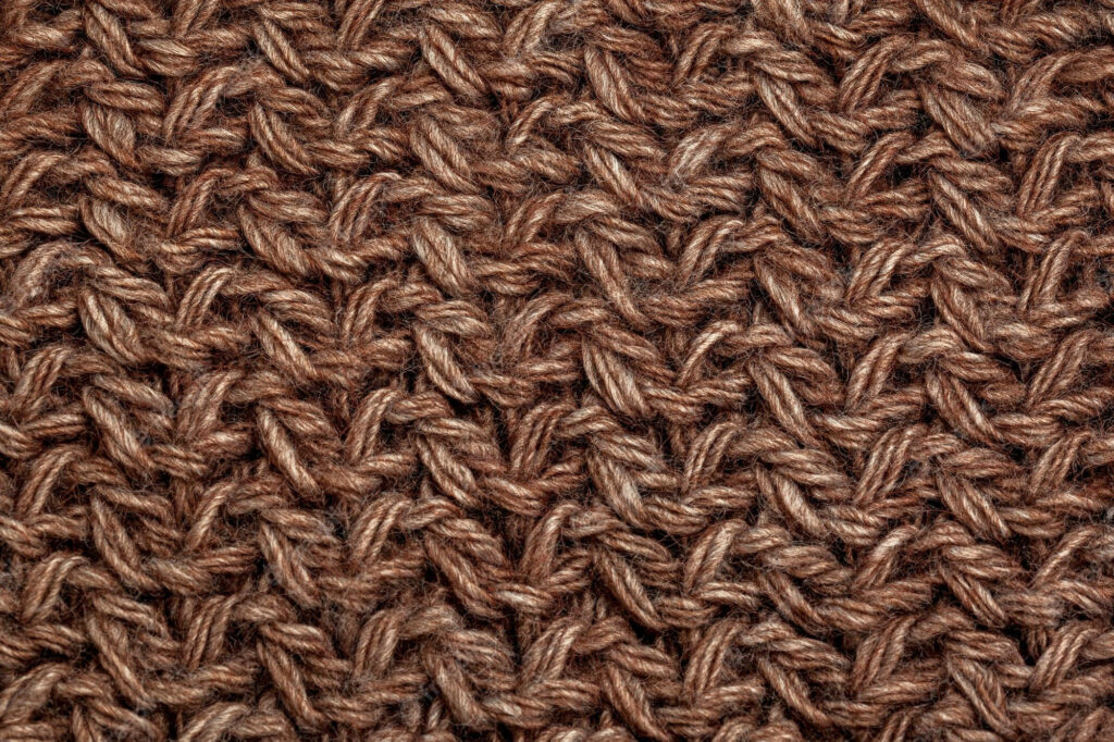 Warm Brown Knitted Wool Texture Wallpaper: Cozy Intricate Patterns