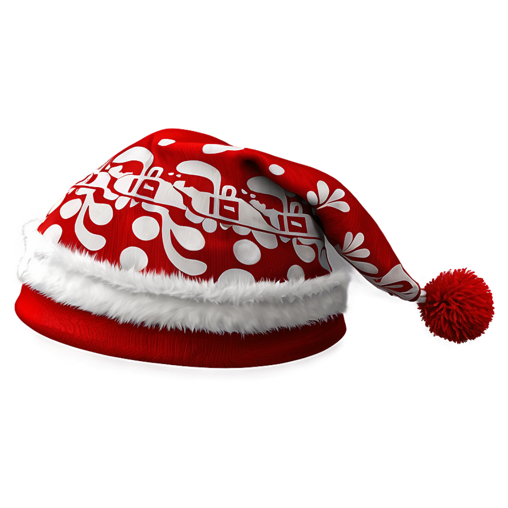 Cozy Christmas Hat Wallpaper with Festive Red Background