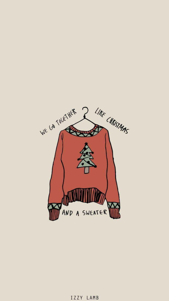 Cozy Christmas Sweater Wallpaper for a Festive iPhone Screen