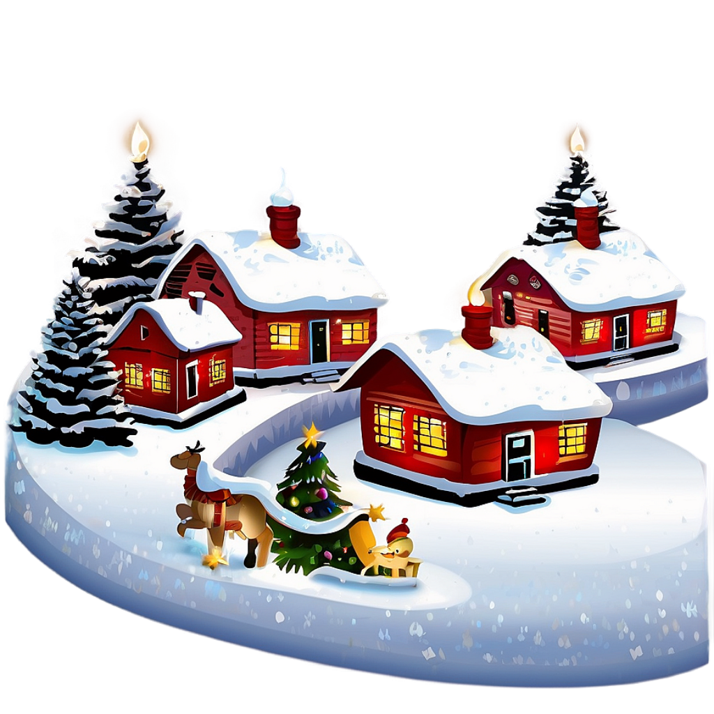 Cozy Christmas Village Wallpaper: Snowy Cottages & Festive Cheer