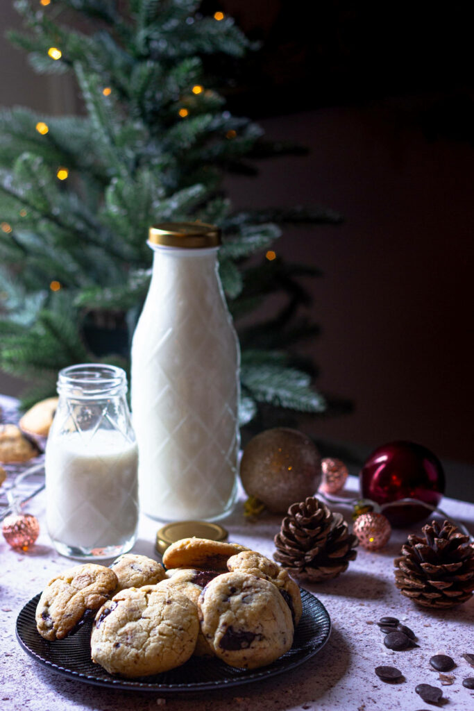 Cozy Christmas Wallpaper: Cookies, Milk, & Festive Tree Background