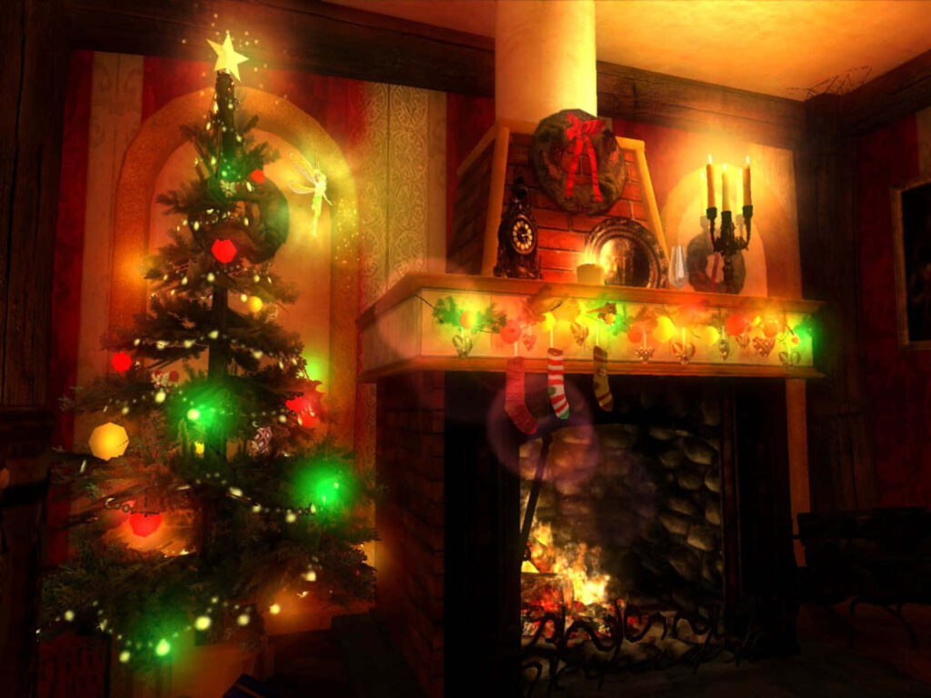 Cozy Christmas Wallpaper: Warm Tree, Fireplace & Festive Atmosphere