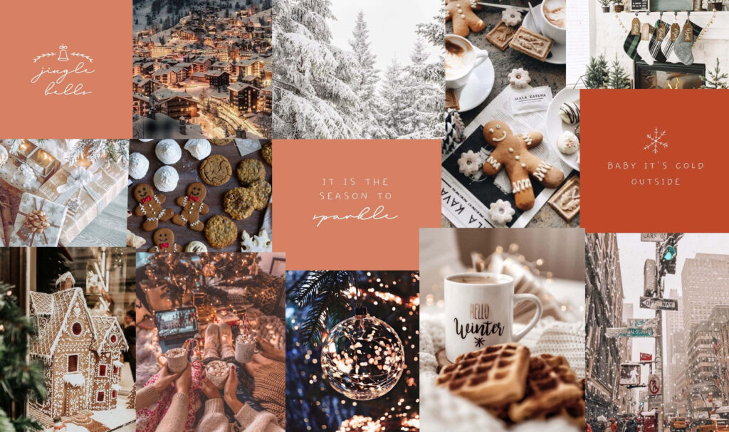 Cozy Christmas Wallpaper: Festive Winter Collage & Decorations